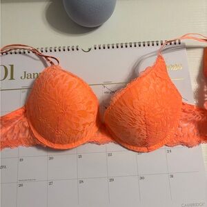 Juicy Couture Vibrant Orange Lace Bra